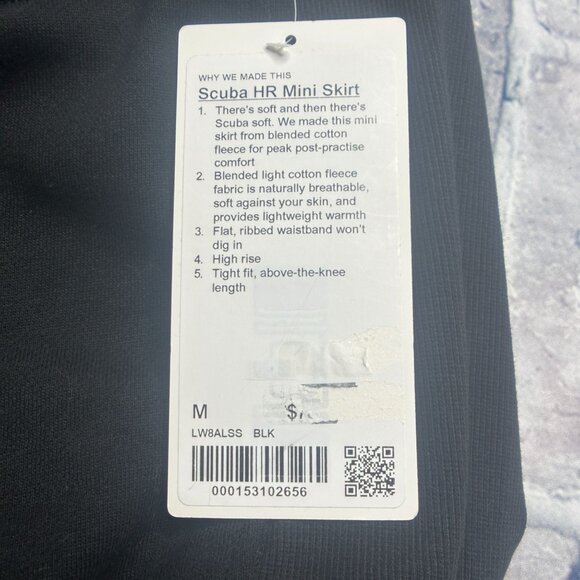 NWT Lululemon Scuba High Rise Mini Skirt Size Medium (BLK) LW8ALSS - Picture 8 of 9